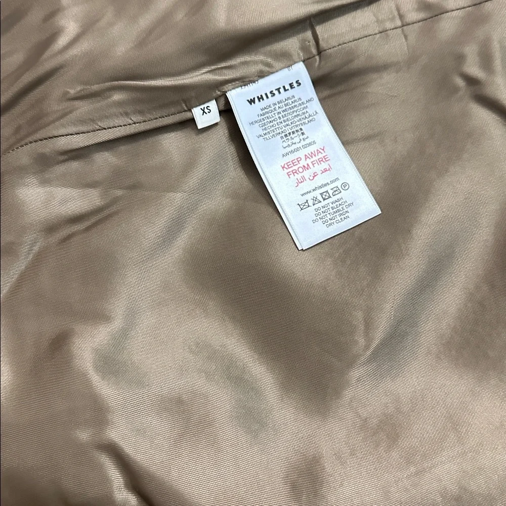 Whistles Duvall Faux Fur Jacket two tone‎ cream and tan size XS